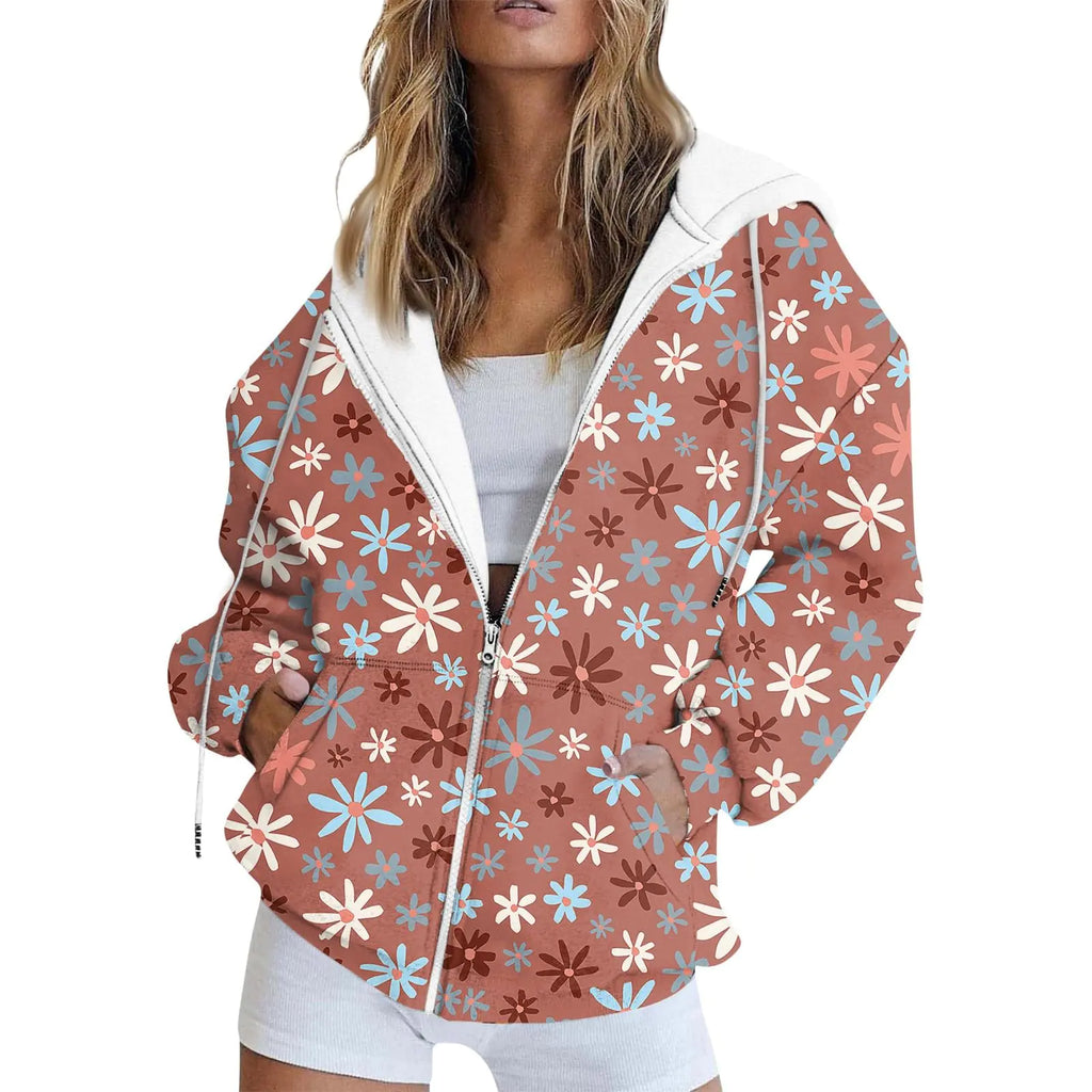 RODYETQQ Hoodie Winter Y2k Jackets Plus Size Coats Womens Hoodie Zip Up Hoodie for Women Zip Up Zip Up Hoodie Oversized(3-BrownMedium) 3-brown 3X-Large