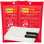 FATOK Kitchen Fire Blanket for Home Safety 2 Pack Emergency Fire Suppression Blankets for Kitchen 40” x 40” Fiberglass Fire Blankets (2-Pack) 2-pack