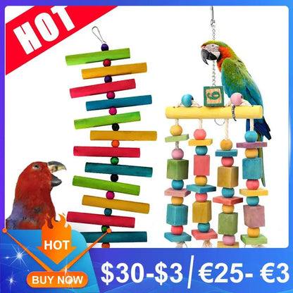 Parrot Toys Macaw Hanging Acrylic with Bells Bites Chew On Cages Cockatoo Stand Rack Swing Bird Toy Pet Product - Eloy Royal