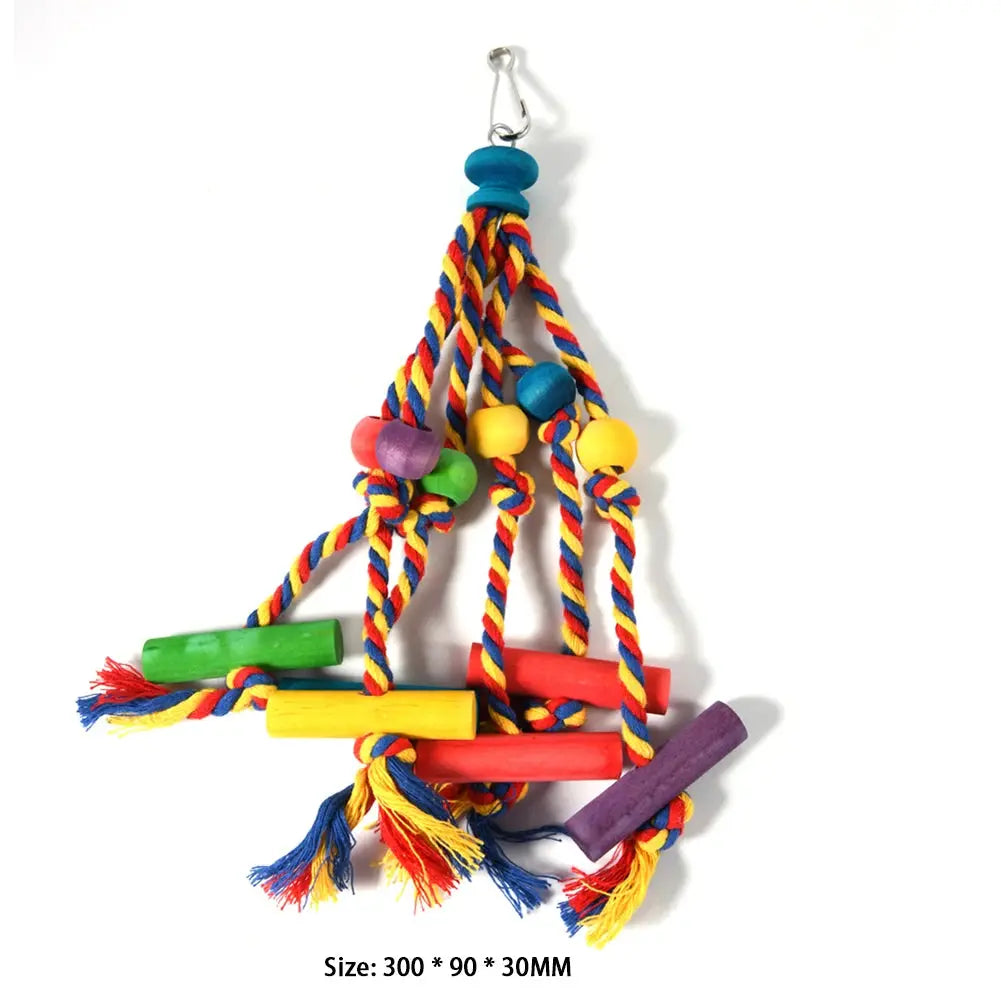 Parrot Toys Macaw Hanging Acrylic with Bells Bites Chew On Cages Cockatoo Stand Rack Swing Bird Toy Pet Product - Eloy Royal