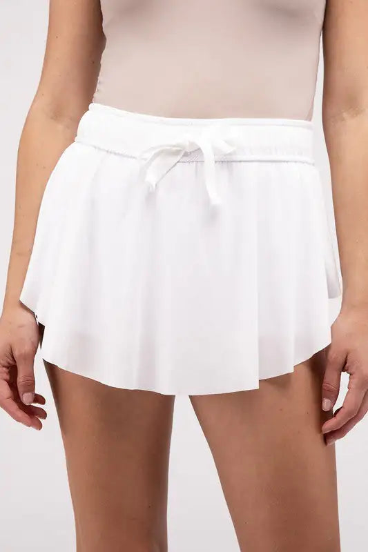 Zenana Ruffle Hem Tennis Skirt with Hidden Inner Pockets