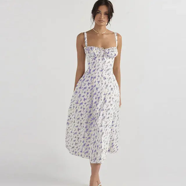 Summer Floral  A-line Dress - Eloy Royal