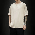 Men's Casual Cotton Short Sleeve Tee - Oversized Streetwear