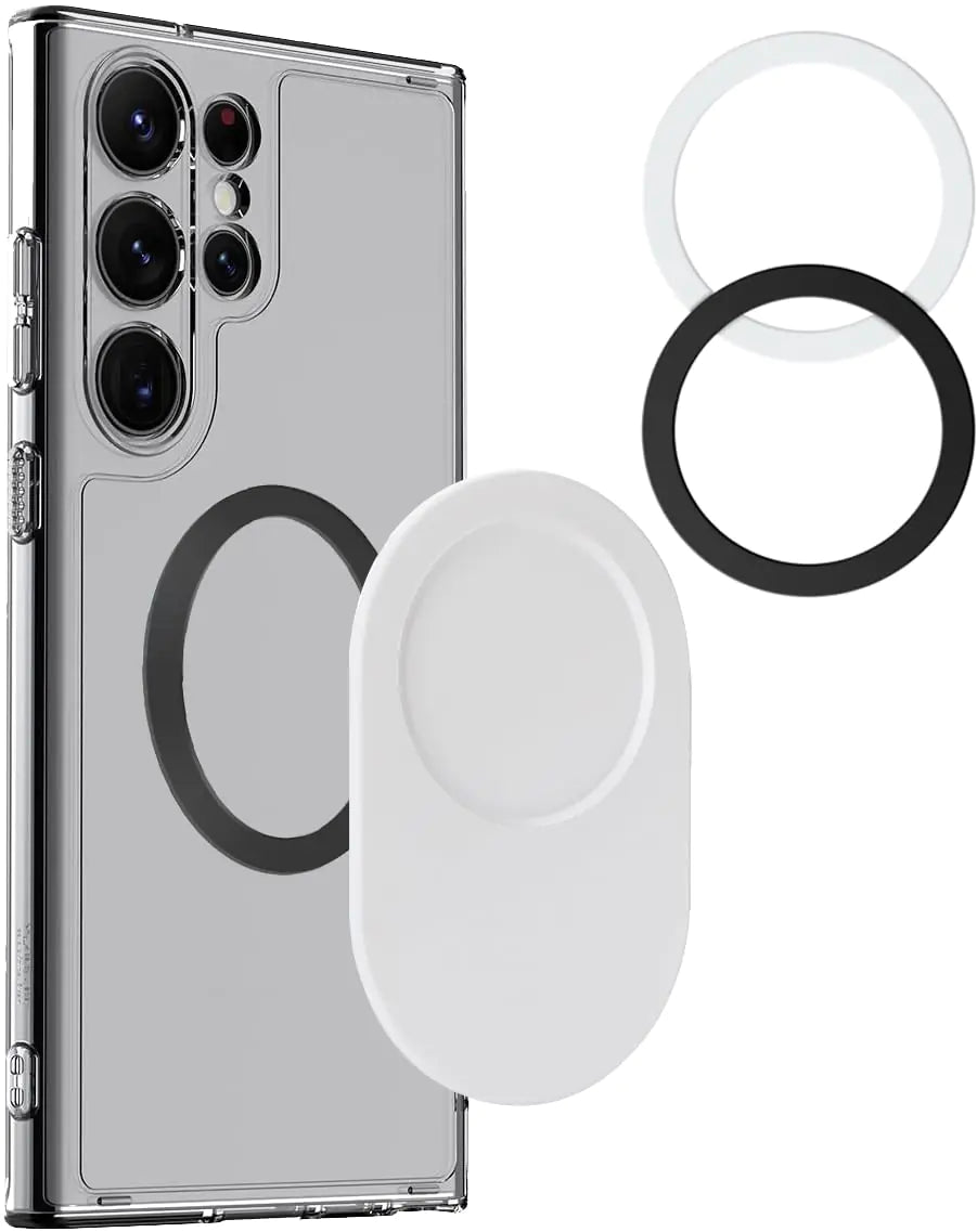 metisinno Magnetic Base Plus Compatible with PopSocket Phone Grips Magnetic Phone Accessories for MagSafe Ring Adapters for MagSafe Included White n a