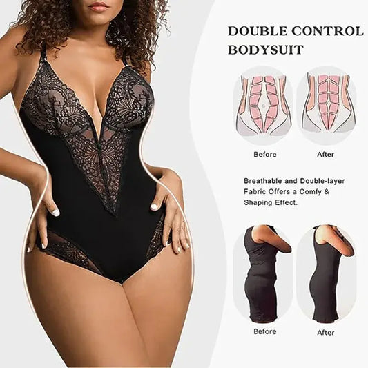 Lace V-Neck Shapewear - Eloy Royal