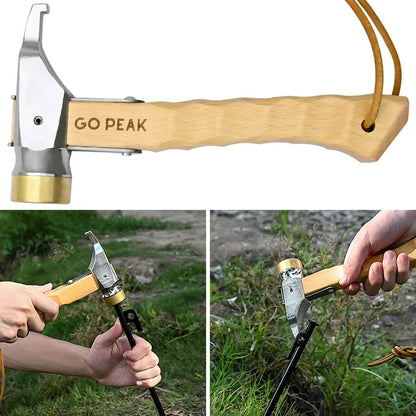 Camping Copper Hammer Portable Tent Nail Extractor Multifunctional Tool with Removable Lanyard Hiking Survival Equipment - Eloy Royal