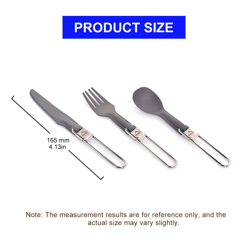 Widesea Camping Aluminum Spoon Fork Knife Tableware Set Ultralight Outdoor Cooking Equipment Cutlery Cookware Hiking Trekking - Eloy Royal