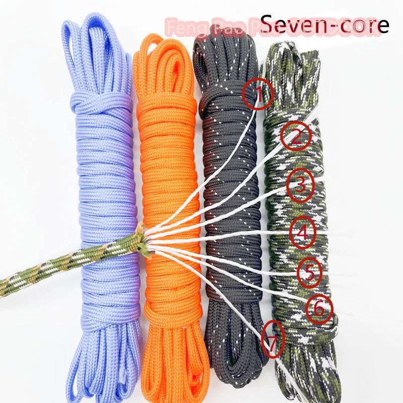 550 4mm 7 Bracket Core Parachute Rope for Survival Parachute Rope Lanyard Camping Rock Climbing Camping Rope Hiking Clothesline