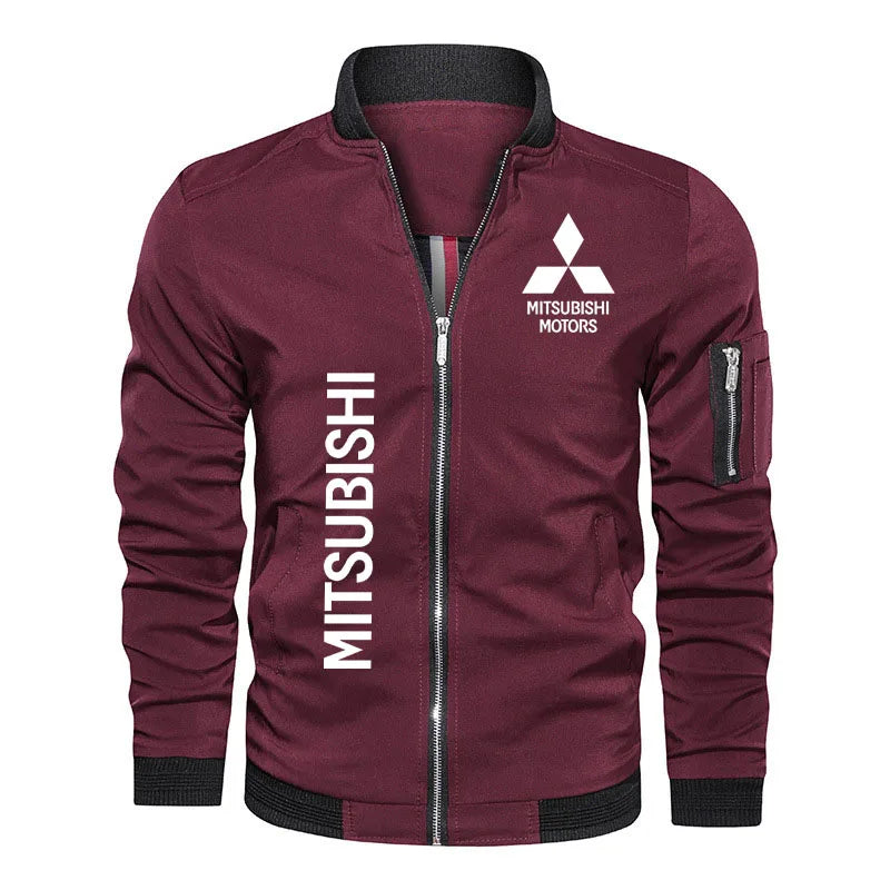 2022 New Men's bomber jacket Mitsubishi car logo print Mens Tactical Jacket Fashion Casual Loose Men's Jacket M-7XL - Eloy Royal