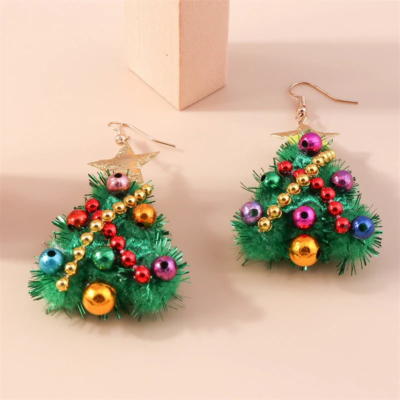 New Fashion Mix Styles Merry Christmas Drop Earrings for Women Christmas Tree Deer Santa Dangle Earrings New Year Jewelry Gifts