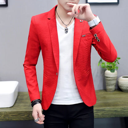 High Quality Blazer Men's British Style Elegant High Simple Fashion Shopping Party Business Casual Gentleman Slim Fit Jacket