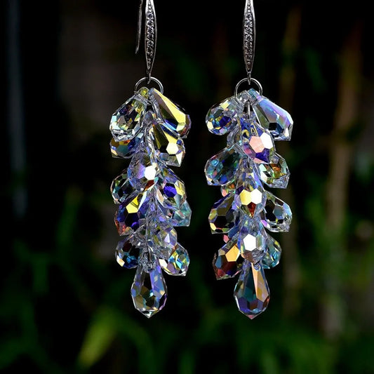 Crystal Grape Cluster Earrings