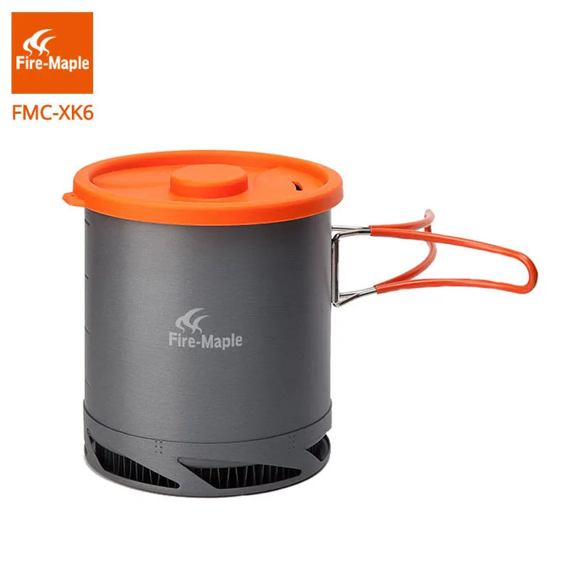 Fire Maple FMC-XK6  Heat Exchanger Pot 1L Foldable Cooking Pots with Mesh Bag Outdoor Camping Cookware - Eloy Royal