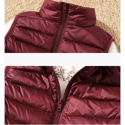 New Women Sleeveless Women Slim Ultra Light Down Jacket Girl Portable Lightweight Vests Windproof Warm Waistcoat