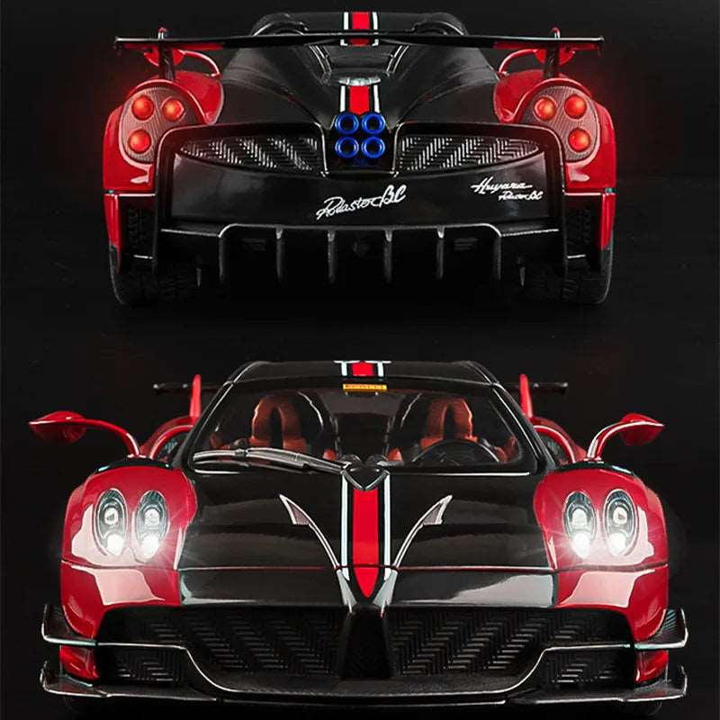 1:18 Pagani Huayra BC Alloy Sports Model Diecast Metal Racing Car Vehicles Model Collection Sound Light Simulation Kids Toy Gift