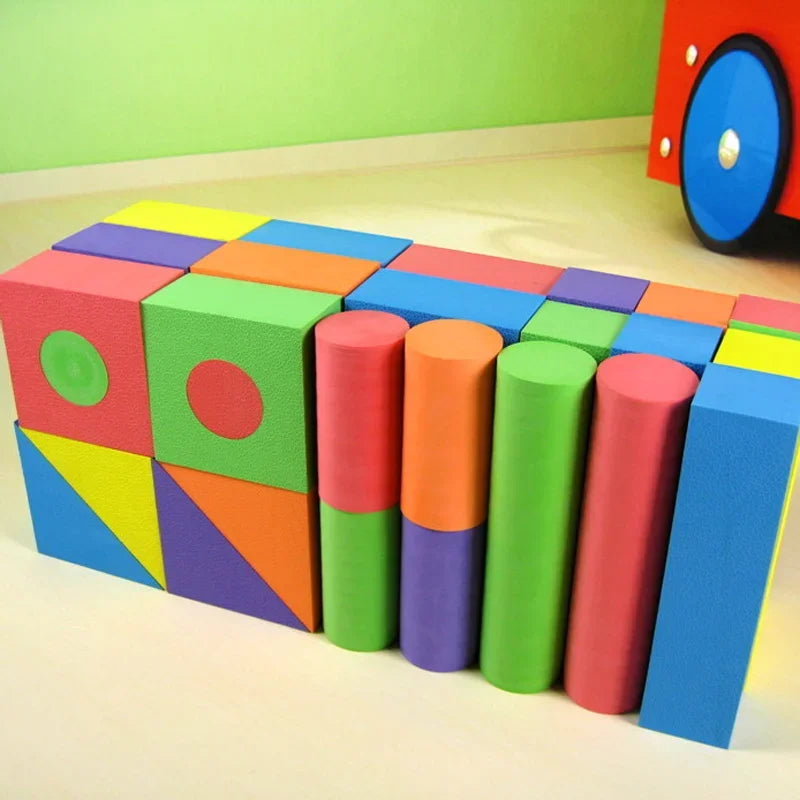 50 Pcs EVA Foam Blocks Safe Building Blocks Chunks Baby Colorful Construction Toy Game Kids Educational Toys for Children Gifts - Eloy Royal