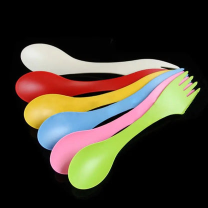 6x Spoon Fork Knife Camping Hiking Utensils Spork Combo Travel Gadget Cutlery - Eloy Royal