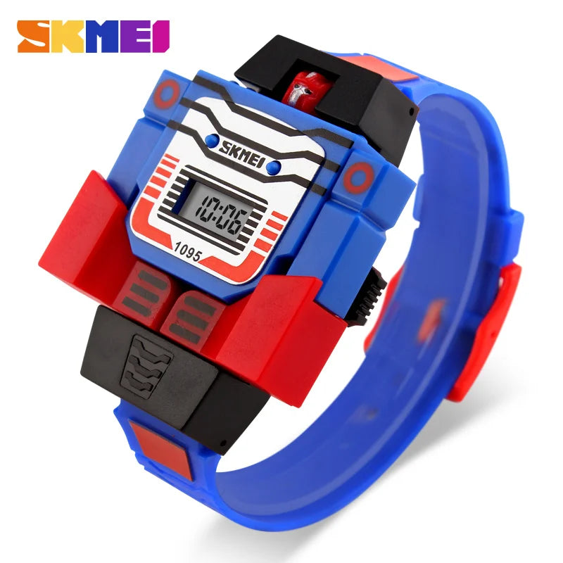 SKMEI Kids Watches LED Digital Children Cartoon Sports Watches Robot Transformation Toys Boys Wristwatches montre enfant 1095 - Eloy Royal