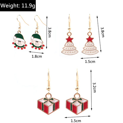 New Fashion Mix Styles Merry Christmas Drop Earrings for Women Christmas Tree Deer Santa Dangle Earrings New Year Jewelry Gifts