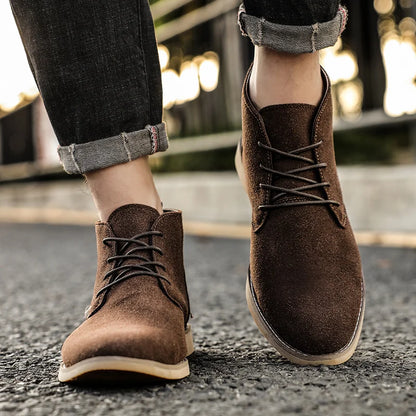 YISHEN Ankle Boots For Men Winter Boot Lace Up British Style Classic Suede Boots Casual Shoes Work Footwear Botas Zapatos Hombre - Eloy Royal