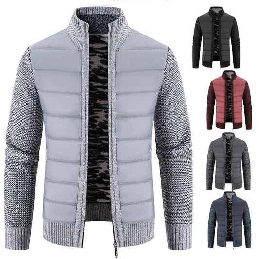 New Men Knitted Jacket Zip Sweater Coat Fleece Baseball Jumper Korean Thick Warm Sports Jackets Male Cardigan Golf Windbreaker - Eloy Royal