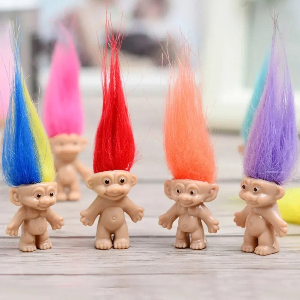 5Pcs/lot Funny Trolls Dolls Anime Action Figure Colorful Hair Family Members Models Kids Toys for Children Gift Nostalgic Adult - Eloy Royal