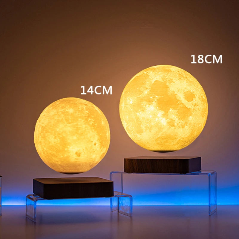 Levitating Lamp Magnetic Levitation Globe LED Moon Floating Lamp Rotating Globe Bedside Lights Novelty Christmas Gifts