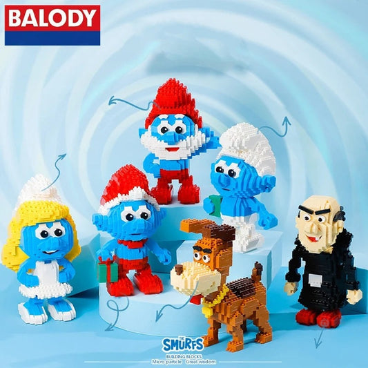 BALODY Smurf building blocks Gargamel model Smurfette figure Kawaii animation peripheral children's toys birthday gift - Eloy Royal