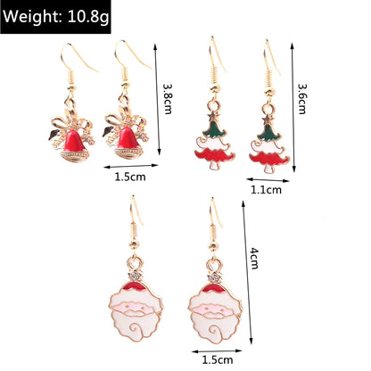 New Fashion Mix Styles Merry Christmas Drop Earrings for Women Christmas Tree Deer Santa Dangle Earrings New Year Jewelry Gifts