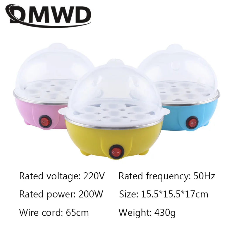 DMWD Electric Rapid Egg Cooker Food Steamer Boiler Rapid Heating Stainless Steel Pan Cooking tool Kitchenware 7 Eggs Capacity EU - Eloy Royal