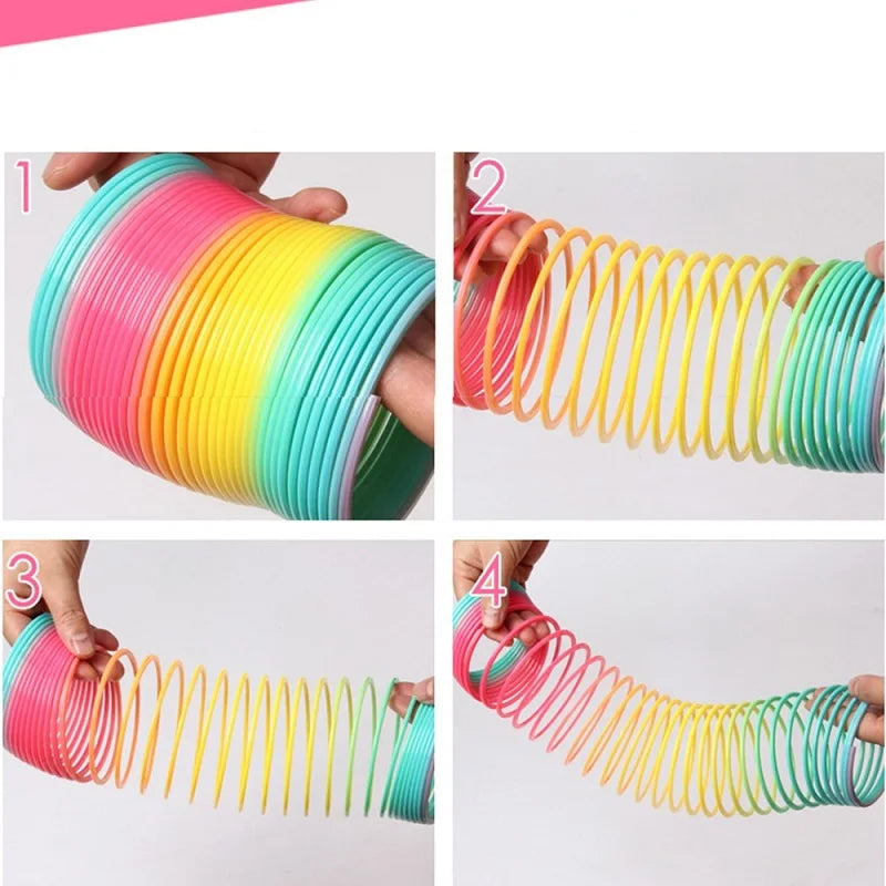 Folding Plastic Spring Coil Color Rainbow Circle Funny Magic Toys Early Development Educational Children's Creative Magical Toys - Eloy Royal