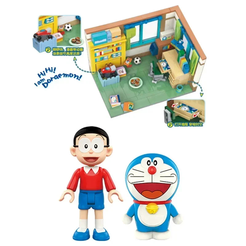 Keeppley Anime Character Building Blocks Doraemon TV's Room Time Machine Building Blocks Puzzle Set Toys for Children's Gifts - Eloy Royal