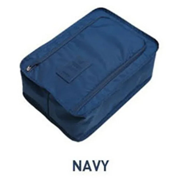 Travel Shoe Bags Portable Large Shoe Bags Waterproof with Zipper Closure Dustproof Oxford Portable Folding Shoes Storage Bag darkblue