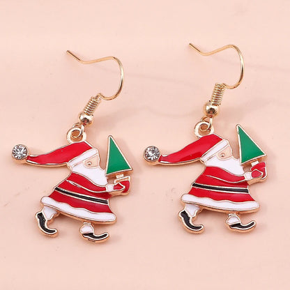 New Fashion Mix Styles Merry Christmas Drop Earrings for Women Christmas Tree Deer Santa Dangle Earrings New Year Jewelry Gifts