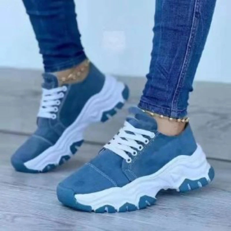 Women Vulcanized Shoes Platform Shoes for Women 2023 Solid Color Suede Womens Sneakers Comfortable Casual Zapatillas Footwear - Eloy Royal