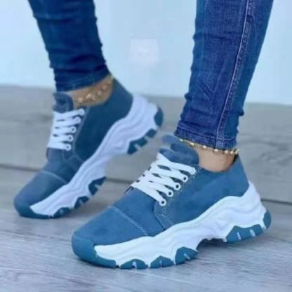 Women Vulcanized Shoes Platform Shoes for Women 2023 Solid Color Suede Womens Sneakers Comfortable Casual Zapatillas Footwear - Eloy Royal