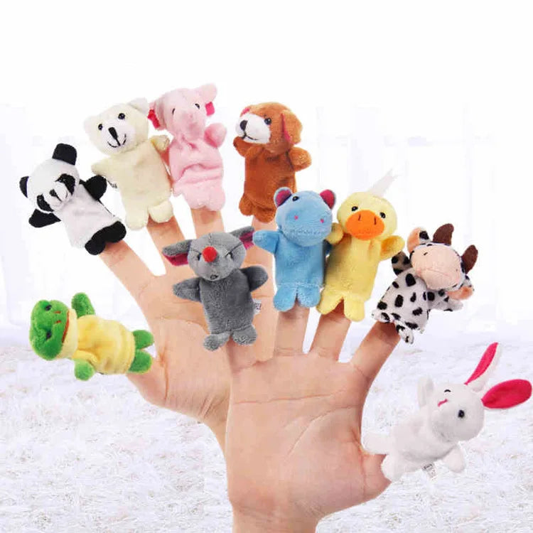 10x Cartoon Biological Animal Finger Puppet Plush Toys Child Baby Favor Dolls - Eloy Royal