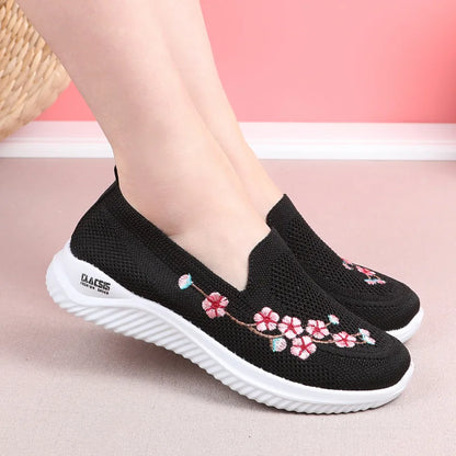 Shoes Women Sneakers Mesh Breathable Floral Comfort Mother Soft Solid Color Fashion Female Footwear Lightweight Shoes for Women - Eloy Royal