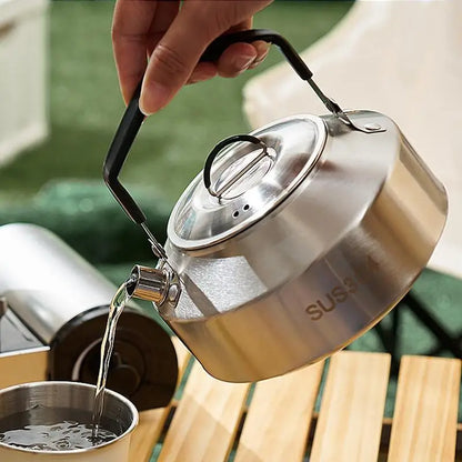 1L/1.5L Camping Water Kettle Outdoor Coffee Kettle Tableware Picnic Set Supplies Durable Camping Tea Kettle Tourism Cookware - Eloy Royal