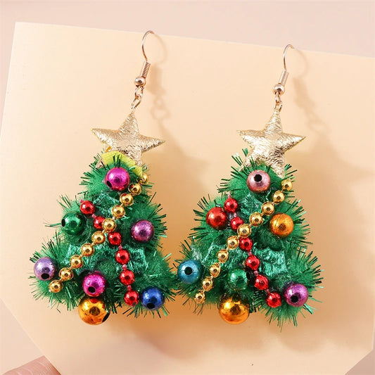 New Fashion Mix Styles Merry Christmas Drop Earrings for Women Christmas Tree Deer Santa Dangle Earrings New Year Jewelry Gifts