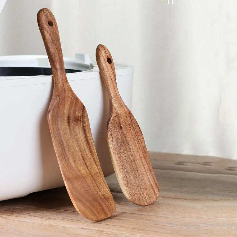 Smooth Edge Non-Stick Natural Wood Cooking Tool Kitchen Use Scoop Tableware Kitchenware Rice Spoon Spatula - Eloy Royal