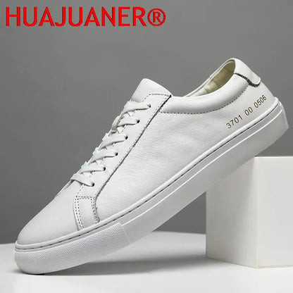 Mens Sneakers Genuine Leather Casual Outdoor Shoes Non-Slip Breathable Luxury Brand Footwear Top Quality Handmade White Shoe Men - Eloy Royal