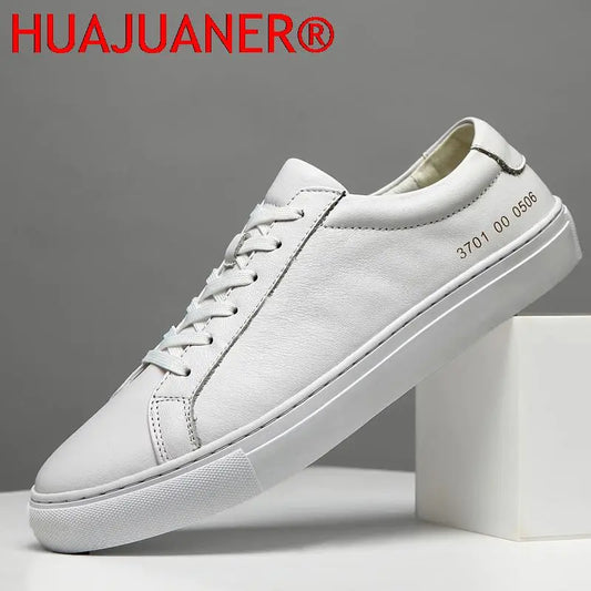 Mens Sneakers Genuine Leather Casual Outdoor Shoes Non-Slip Breathable Luxury Brand Footwear Top Quality Handmade White Shoe Men - Eloy Royal