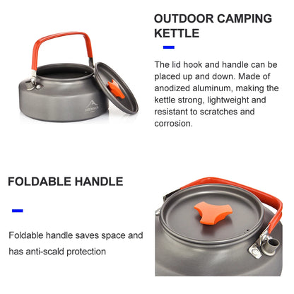 Widesea 1.1L 2L1.5L Camping Water Kettle Outdoor Coffee Kettle Tableware Picnic Set Supplies Equipment Utensils Tourism Cookware - Eloy Royal