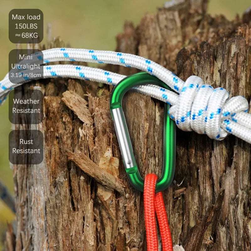 5/10/20PCS Aluminum Carabiner Key Chain Clip Multi Colors Climbing Button Carabiner Camping Hiking Hook Safety Buckle Keychain