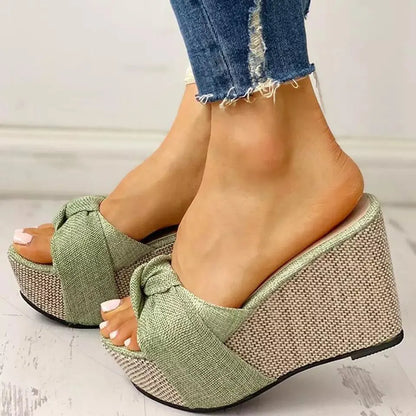 2023 High Heels Slippers Platform Shoes Women Wedges Heel Women's Sandals Thick Bottom Summer Footwear for Woman Slides - Eloy Royal