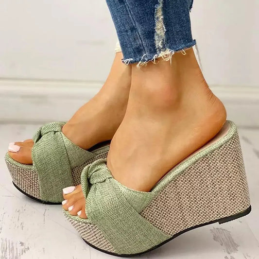 2023 High Heels Slippers Platform Shoes Women Wedges Heel Women's Sandals Thick Bottom Summer Footwear for Woman Slides - Eloy Royal