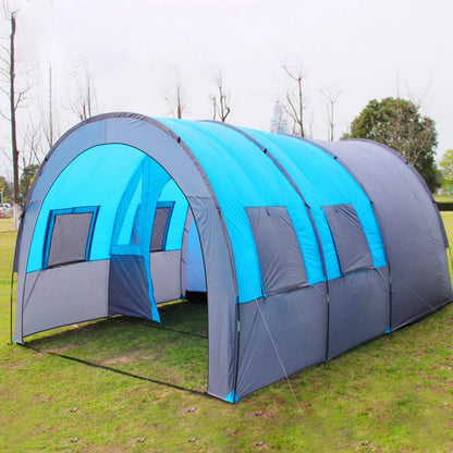 Doule Layer Tunnel Tent 5-10 person Outdoor Camping Family Tent Tourist House - Eloy Royal