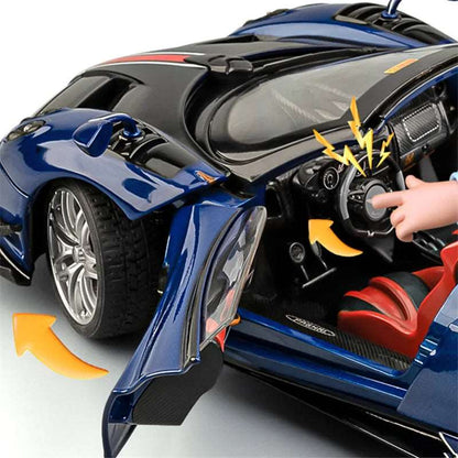 1:18 Pagani Huayra BC Alloy Sports Model Diecast Metal Racing Car Vehicles Model Collection Sound Light Simulation Kids Toy Gift