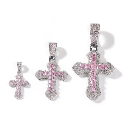 Hip Hop 3A+ CZ Stone Paved Bling Iced Out Cross Pendants Necklace for Men Women Unisex Rapper Jewelry Drop Shipping - Eloy Royal